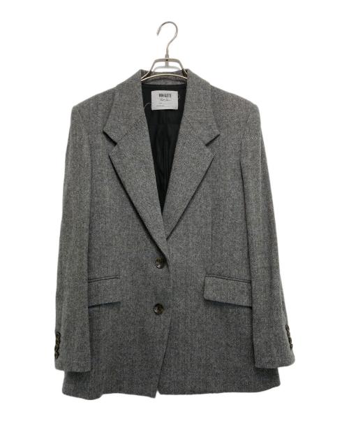 Whim Gazette（ウィムガゼット）Whim Gazette  (ウィムガゼット) ヘリンボーンテーラードジャケット グレー サイズ:Fの古着・服飾アイテム