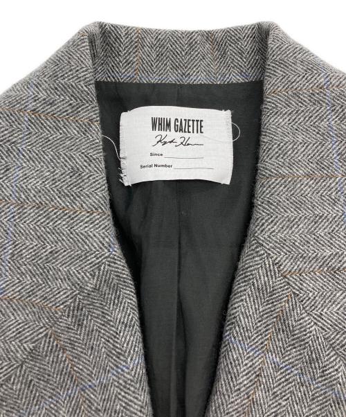 Whim Gazette（ウィムガゼット）Whim Gazette  (ウィムガゼット) ヘリンボーンテーラードジャケット グレー サイズ:Fの古着・服飾アイテム