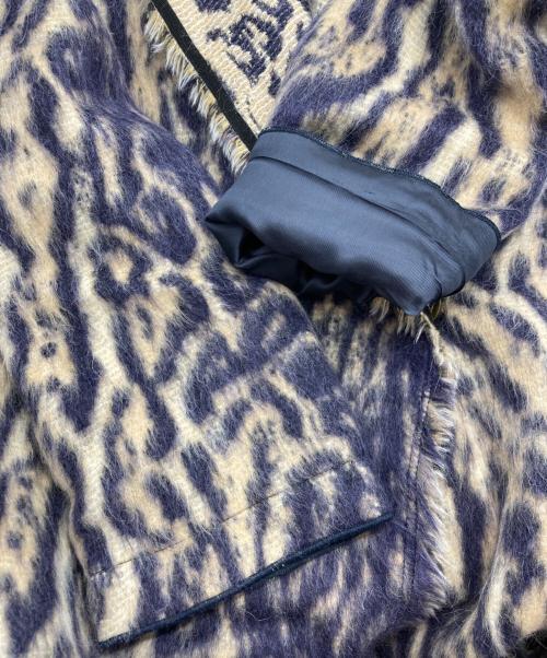 forte forte（フォルテ・フォルテ）forte forte (フォルテ・フォルテ) レオパード柄ウールアルパカコート ベージュ×パープルの古着・服飾アイテム