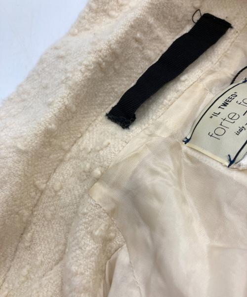 forte forte（フォルテ・フォルテ）forte forte (フォルテ・フォルテ) ツイードチェスターコート アイボリー サイズ:1の古着・服飾アイテム