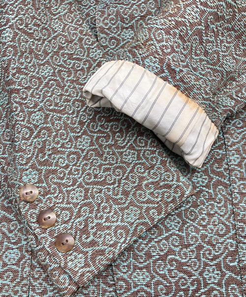 Jean Paul Gaultier homme（ジャンポールゴルチェオム）Jean Paul GAULTIER HOMME (ジャンポールゴルチェオム) [古着]ジャガード3Bジャケット グリーン×ブラウン サイズ:Mの古着・服飾アイテム