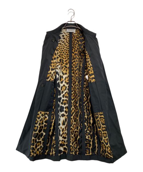 Yves Saint Laurent（イヴサンローラン）Yves Saint Laurent (イヴサンローラン) レオパード柄裏地 トレンチコート ブラック サイズ:F34の古着・服飾アイテム