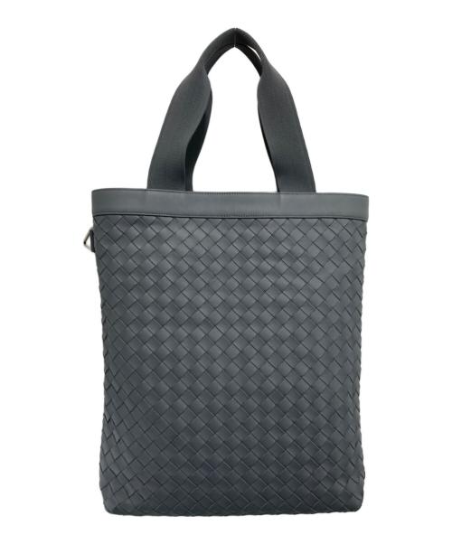 BOTTEGA VENETA（ボッテガベネタ）BOTTEGA VENETA (ボッテガベネタ) イントレチャートトートバッグ グレーの古着・服飾アイテム