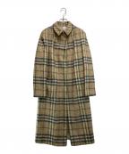 BURBERRY PRORSUMバーバリープローサム）の古着「チェック柄ウールステンカラーコート」｜ベージュ