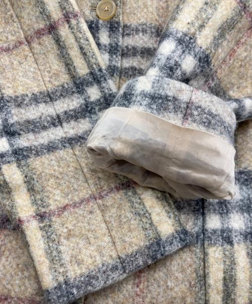 BURBERRY PRORSUM（バーバリープローサム）BURBERRY PRORSUM (バーバリープローサム) チェック柄ウールステンカラーコート ベージュ サイズ:I40/FR38の古着・服飾アイテム