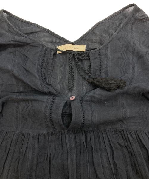 sara mallika（サラマリカ）sara mallika (サラマリカ) コットンジャガードエスニックワンピース ブラック サイズ:不明の古着・服飾アイテム