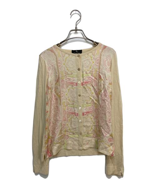 ETRO（エトロ）ETRO (エトロ) シルク切り替えニットカーディガン ベージュ サイズ:40の古着・服飾アイテム