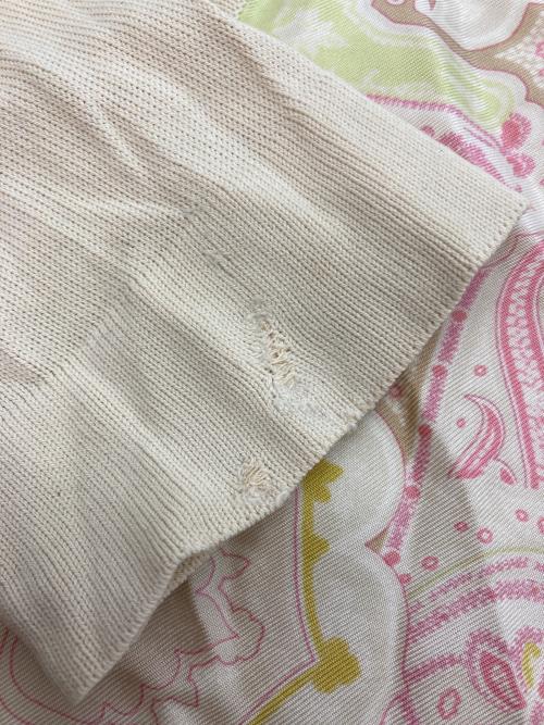 ETRO（エトロ）ETRO (エトロ) シルク切り替えニットカーディガン ベージュ サイズ:40の古着・服飾アイテム