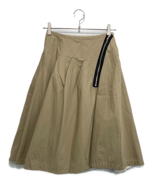 tricot COMME des GARCONS（トリココムデギャルソン）tricot COMME des GARCONS (トリココムデギャルソン) 斜めタックスカート ベージュ サイズ:Sの古着・服飾アイテム