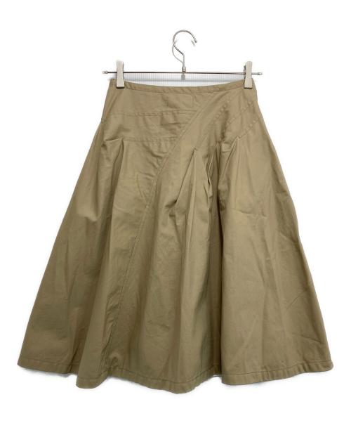 tricot COMME des GARCONS（トリココムデギャルソン）tricot COMME des GARCONS (トリココムデギャルソン) 斜めタックスカート ベージュ サイズ:Sの古着・服飾アイテム