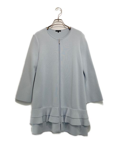 TO BE CHIC（トゥービーシック）TO BE CHIC (トゥービーシック) フリルニットジャケット スカイブルー サイズ:40の古着・服飾アイテム