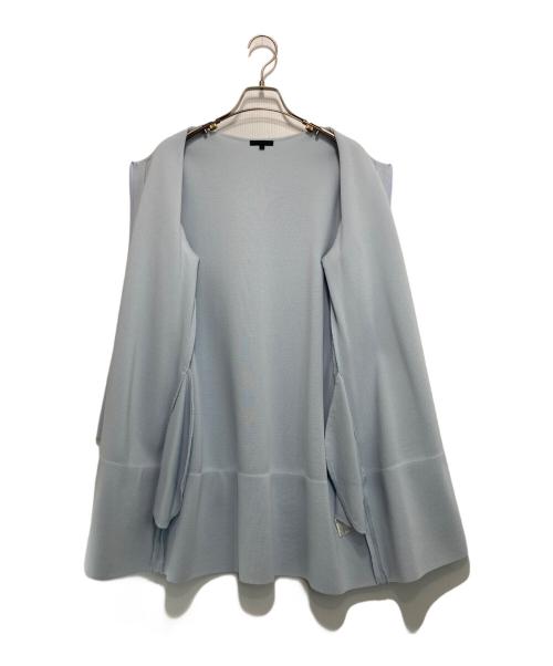 TO BE CHIC（トゥービーシック）TO BE CHIC (トゥービーシック) フリルニットジャケット スカイブルー サイズ:40の古着・服飾アイテム