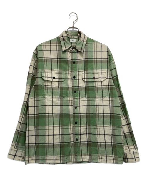 RHC Ron Herman（アールエイチシー ロンハーマン）RHC Ron Herman (アールエイチシー ロンハーマン) ヘヴィーチェックネルシャツ グリーン サイズ:Lの古着・服飾アイテム