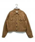 UNUSEDアンユーズド）の古着「ストライプトラッカージャケット」｜ベージュ