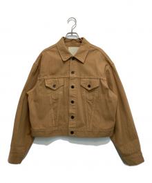 UNUSED（アンユーズド）の古着「ストライプトラッカージャケット」｜ベージュ