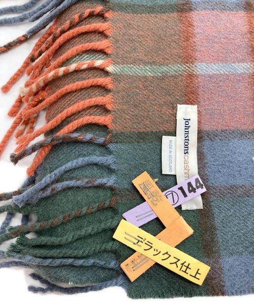 JOHNSTONS（ジョンストンズ）JOHNSTONS (ジョンストンズ) カシミヤチェックストール マルチカラーの古着・服飾アイテム