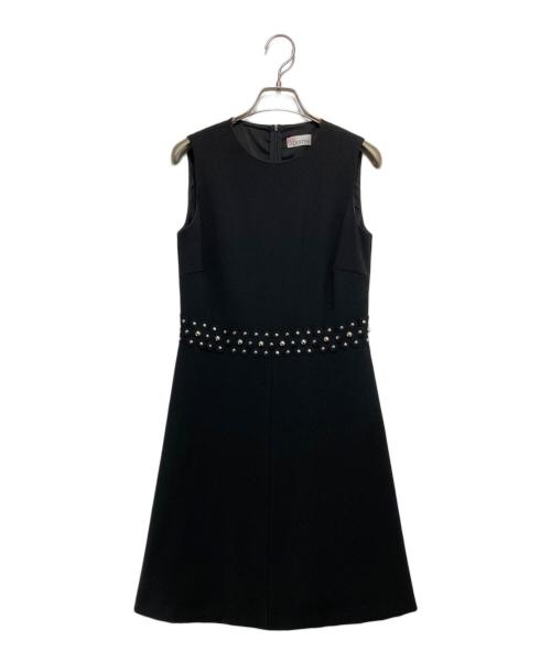 RED VALENTINO（レッドヴァレンティノ）RED VALENTINO (レッドヴァレンティノ) ノースリーブワンピース ブラック サイズ:38（160/80A）の古着・服飾アイテム