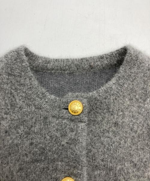 anuans（アニュアンス）anuans (アニュアンス) ラクーンブレンドノーカラーニットカーディガン グレー サイズ:Fの古着・服飾アイテム