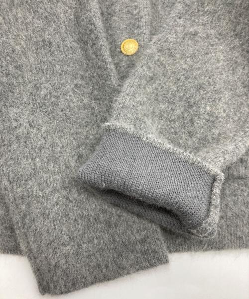 anuans（アニュアンス）anuans (アニュアンス) ラクーンブレンドノーカラーニットカーディガン グレー サイズ:Fの古着・服飾アイテム
