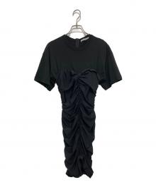 ALEXANDER WANG（アレキサンダー・ワン）の古着「シャーリングギャザーワンピース」｜ブラック