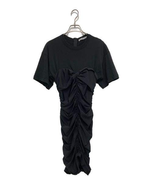 ALEXANDER WANG（アレキサンダー・ワン）ALEXANDER WANG (アレキサンダー・ワン) シャーリングギャザーワンピース ブラック サイズ:Sの古着・服飾アイテム