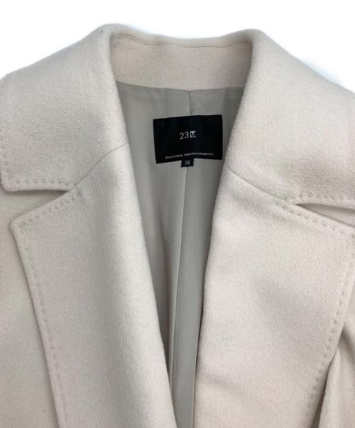 23区（ニジュウサンク）23区 (ニジュウサンク) ウールカシミヤビーバー チェスターコート ベージュ サイズ:38の古着・服飾アイテム