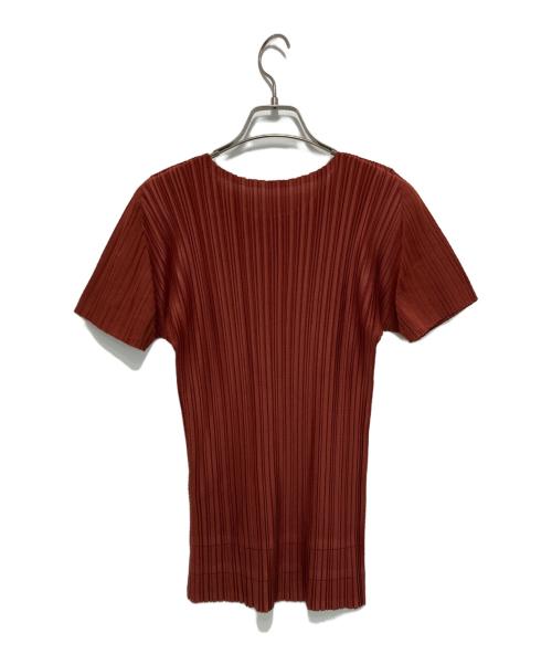 PLEATS PLEASE（プリーツプリーズ）PLEATS PLEASE (プリーツプリーズ) 半袖プリーツカットソー レッド サイズ:SIZE 3の古着・服飾アイテム