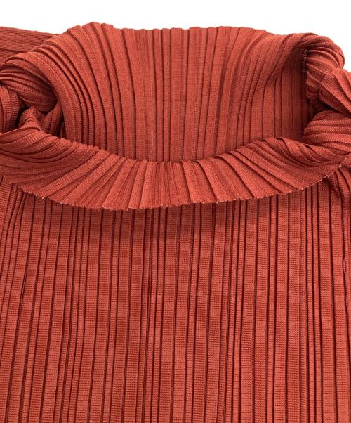 PLEATS PLEASE（プリーツプリーズ）PLEATS PLEASE (プリーツプリーズ) 半袖プリーツカットソー レッド サイズ:SIZE 3の古着・服飾アイテム