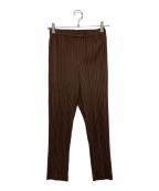 PLEATS PLEASEプリーツプリーズ）の古着「プリーツパンツ」｜ブラウン