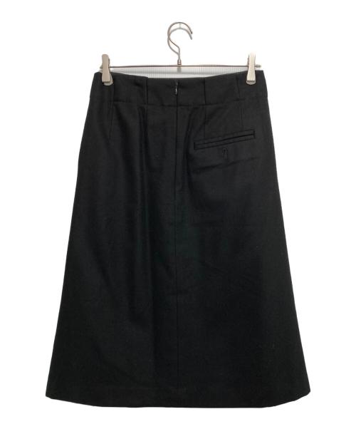 MARGARET HOWELL（マーガレットハウエル）MARGARET HOWELL (マーガレットハウエル) FOX BROTHERS (フォックスブラザーズ) カシミヤウールスカート ブラック サイズ:3の古着・服飾アイテム