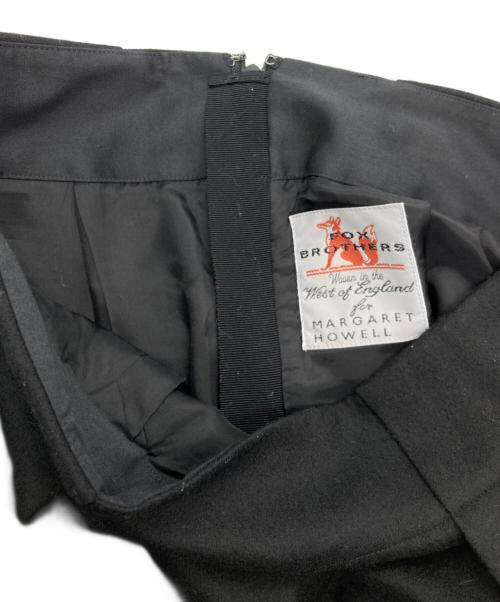 MARGARET HOWELL（マーガレットハウエル）MARGARET HOWELL (マーガレットハウエル) FOX BROTHERS (フォックスブラザーズ) カシミヤウールスカート ブラック サイズ:3の古着・服飾アイテム