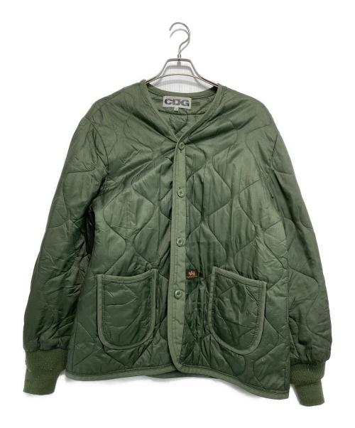 CDG（シーディージー）CDG (シーディージー) ALPHA (アルファ) キルティングジャケット カーキ サイズ:Mの古着・服飾アイテム