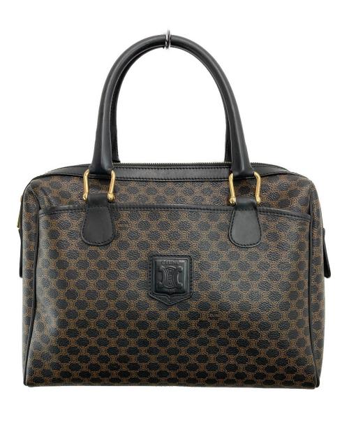 CELINE（セリーヌ）CELINE (セリーヌ) マカダム柄ミニボストンバッグ ブラック×ブラウンの古着・服飾アイテム
