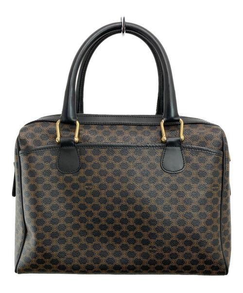 CELINE（セリーヌ）CELINE (セリーヌ) マカダム柄ミニボストンバッグ ブラック×ブラウンの古着・服飾アイテム