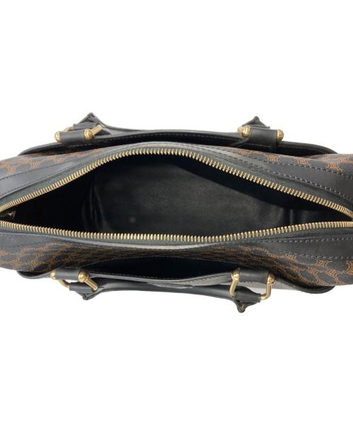 CELINE（セリーヌ）CELINE (セリーヌ) マカダム柄ミニボストンバッグ ブラック×ブラウンの古着・服飾アイテム
