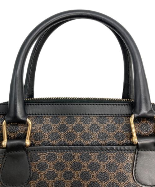 CELINE（セリーヌ）CELINE (セリーヌ) マカダム柄ミニボストンバッグ ブラック×ブラウンの古着・服飾アイテム