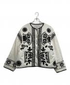 SLOBE IENAスローブ イエナ）の古着「刺しゅうキルティングブルゾン」｜ホワイト×ブラック