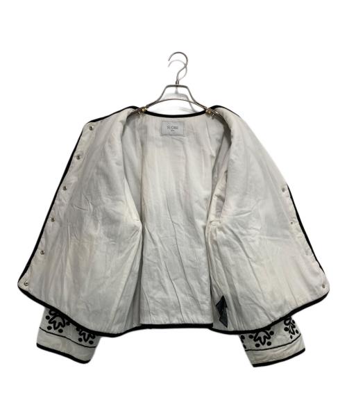 SLOBE IENA（スローブ イエナ）SLOBE IENA (スローブ イエナ) 刺しゅうキルティングブルゾン ホワイト×ブラック サイズ:-の古着・服飾アイテム