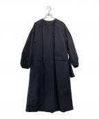 allurevilleアルアバイル）の古着「綿ナイロンクロスギャザーネックコート」｜ネイビー