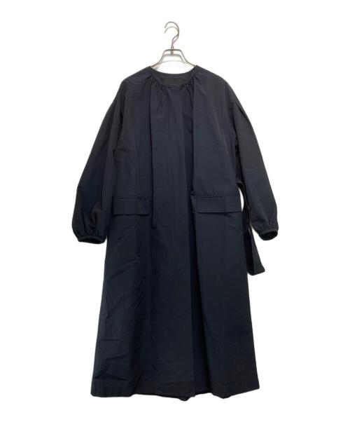 allureville（アルアバイル）allureville (アルアバイル) 綿ナイロンクロスギャザーネックコート ネイビー サイズ:2の古着・服飾アイテム