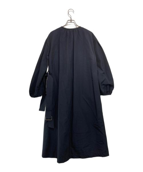 allureville（アルアバイル）allureville (アルアバイル) 綿ナイロンクロスギャザーネックコート ネイビー サイズ:2の古着・服飾アイテム