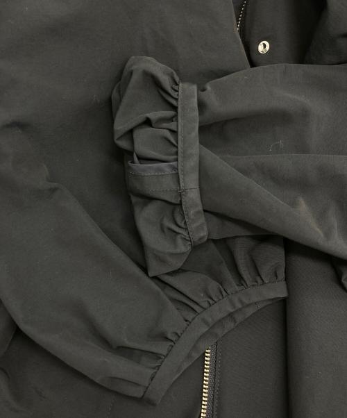 allureville（アルアバイル）allureville (アルアバイル) 綿ナイロンクロスギャザーネックコート ネイビー サイズ:2の古着・服飾アイテム