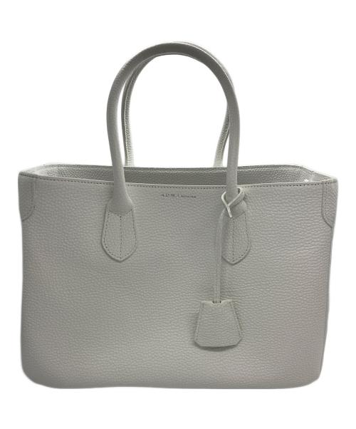 A.D.M.J.（エーディーエムジェイ）A.D.M.J. (エーディーエムジェイ) レザートートバッグ ホワイトの古着・服飾アイテム