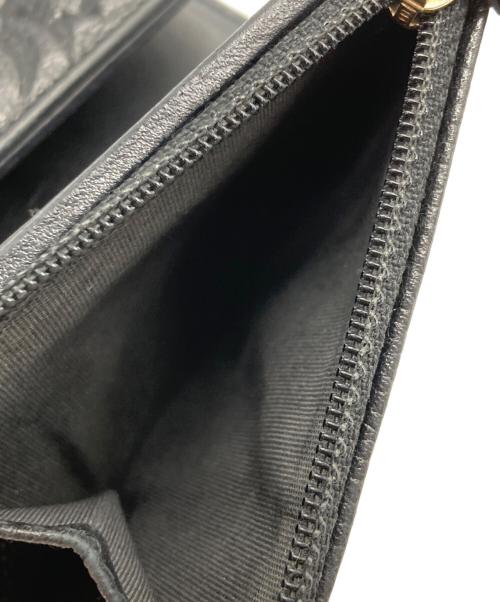 CHANEL（シャネル）CHANEL (シャネル) カメリア キャビアスキン3つ折り財布 ブラックの古着・服飾アイテム