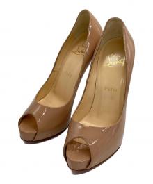 Christian Louboutin（クリスチャン・ルブタン）の古着「オープントゥーパンプス」｜ベージュ