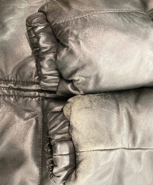 Schott（ショット）Schott (ショット) レザーダウンジャケット ブラック サイズ:40の古着・服飾アイテム