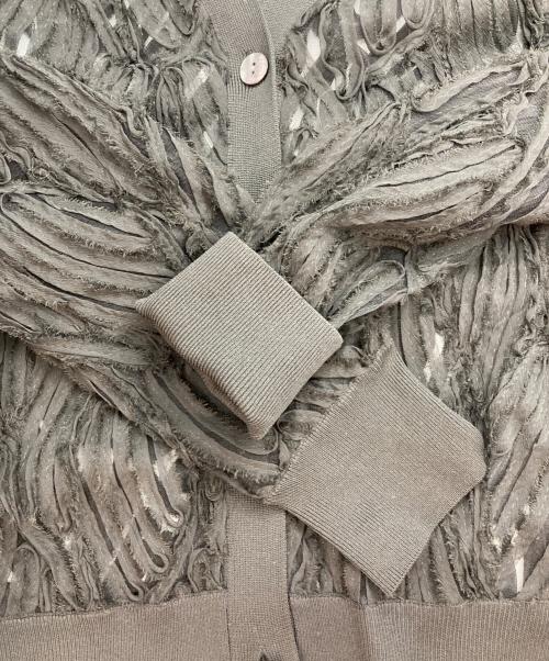 Rie miller（リエ ミラー）Rie miller (リエ ミラー) チュール刺繍Vネックカーディガン ブラック サイズ:38の古着・服飾アイテム