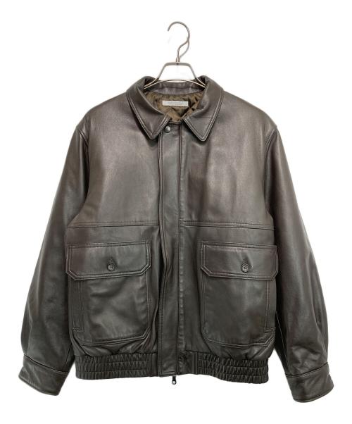 JOURNAL STANDARD（ジャーナルスタンダード）JOURNAL STANDARD (ジャーナルスタンダード) ラム ダッド レザーブルゾン ブラウン サイズ:Mの古着・服飾アイテム