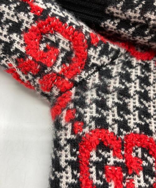 GUCCI（グッチ）GUCCI (グッチ) GGジャガード 総柄スカートセットアップニット ホワイト×ブラック サイズ:Lの古着・服飾アイテム