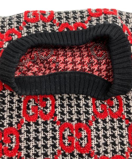 GUCCI（グッチ）GUCCI (グッチ) GGジャガード 総柄スカートセットアップニット ホワイト×ブラック サイズ:Lの古着・服飾アイテム